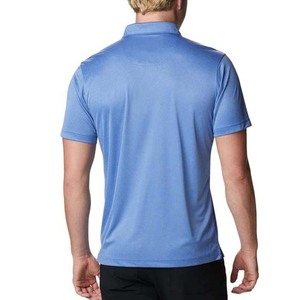Men's Blue Short Sleeve Polo <b>Shirt</b> 100% Polyester Quick Dry Knitted Solid Color Casual Wear - Product Image 2
