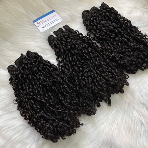 ผมต่อเวียดนามแท้แบบ Pixie Curly  แบบมัดเป็นช่อ  ซุปเปอร์ดับเบิ้ลดรอน นุ่มและเด้งดึ๋ง ขายส่ง - Product Image 1