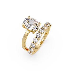 Anillo de Compromiso de Lujo de Oro Puro de 14K con Diamante Cultivado en Laboratorio de Corte Ovalado de 2.00CT, Certificado por IGI, Anillo de Boda, Joyería - Product Image 2