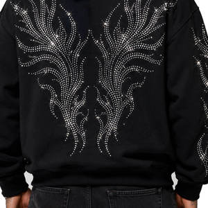 Men's Vintage Acid Washed Fleece 100% Cotton Eco-Friendly Breathable <b>Winter</b> <b>Hoodie</b> Pullover Distressed Paint Embroidered - Product Image 2
