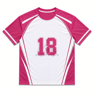 Maillot de basket-ball personnalisé unisexe vert et blanc, numéro 18, col rond, manches courtes, vêtements en maille de polyester anti-humidité - Product Image 3
