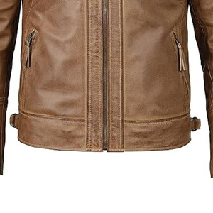 Veste Moto Homme LAMA INDUSTRIES en Cuir PU Marron Respirante Séchage Rapide Col Montant Fermeture Éclair Coupe Droite Hiver - Product Image 3