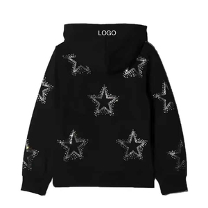 <b>Fashion</b> <b>Star</b> Graphic Hoodie Oversized Rhinestone Embellished Cotton Blend Hoodies For Streetwear Trend Clothing Brands Retirals - Product Image 2