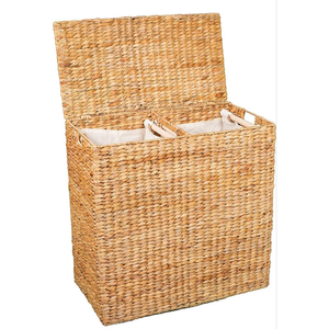 Panier de rangement artisanal en jacinthe d'eau naturelle, fabriqué à la main pour le rangement décoratif à la maison, fabricant, léger, en provenance du Vietnam - Product Image 6