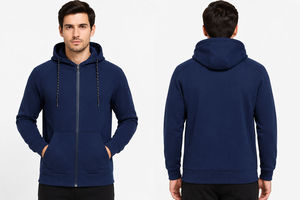 Sudadera con Capucha de Lujo Premium para Hombre, Chaqueta de Forro Polar Softshell con Cierre Completo - Product Image 3