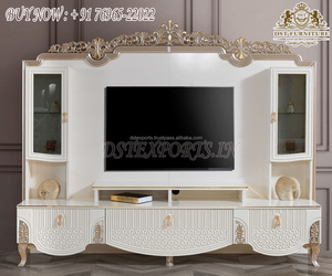 Vitrina de Lujo para Decoración del Hogar, Dorada y Pulida, Nueva Vitrina Tallada de Estilo Francés para Villa Real, Vitrina Tallada de Estilo Francés, EE. UU. - Product Image 2