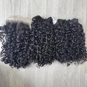 Venta caliente 1B Color natural rizado para extensiones de cabello Pixie Fácil de usar Paquetes de cabello humano vietnamita de gran calidad - Product Image 1