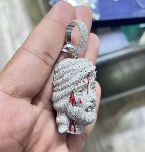 Colgante Unisex con Incrustaciones de Moissanita VVS, Diseño de Jesús con Engaste de Bisel, Plata 925, Personalizado, Venta al por Mayor, Colgantes Clásicos Finos - Product Image 4