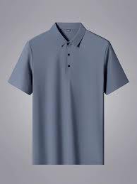 เสื้อโปโลผ้าฝ้ายเมอร์เซอไรซ์ระดับพรีเมียมสำหรับผู้ชาย – ผิวสัมผัสเนียนดุจผ้าไหม – ทรงเข้ารูปแขนสั้น – เสื้อโปโลลำลองสำหรับธุรกิจที่ช่วยระบายความชื้นในสีสตีล - Product Image 3
