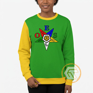 Sweat-shirt en molleton à col rond pour femme OES Sister, manches longues, en coton tricoté, avec broderie et impression de lettres sur le devant - Product Image 2
