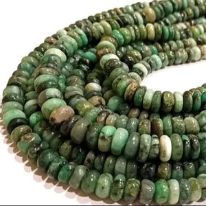 Perles d'émeraude naturelles non traitées, rondes, simples, de 6 à 10 mm, vendues par brin de 8 pouces - Product Image 1