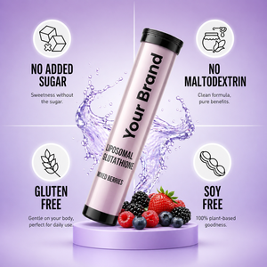 Comprimés effervescents de glutathion liposomal OEM, saveur fruits rouges, complément antioxydant, éclaircissant pour la peau, soutien détoxifiant - Product Image 5