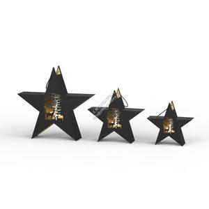 Portavelas de metal con forma de estrella brillante, de hierro forjado, con revestimiento negro, artesanía decorativa, faroles navideños, recipientes para velas. - Product Image 1