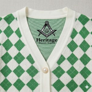 HMR Alpha |   Kapa |   Broderie Alpha Soror, vêtements en tricot d'hiver personnalisés pour femmes, blanc et vert, fermeture à boutons brodée pour sororité - Product Image 4