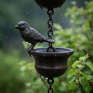 Attrape-pluie en métal en forme d'oiseau pour gouttière, décoration extérieure de toit, style vintage, finition thermolaquée, installation et accrochage faciles - Product Image 3
