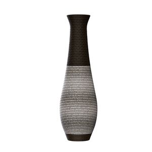 Vase de sol élégant bicolore brun foncé de 39 pouces, en rotin artificiel durable, décoration d'appoint haute et élégante - Product Image 3