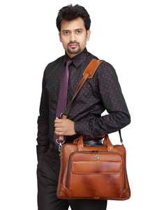 Venta caliente Durable Genuine Water Buffalo Leather Business Laptop Messenger Bag Sling Strap Impermeable Personalizado para Picnic - Product Image 4