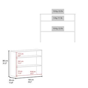 Consolle stretta a 2 livelli da 99 cm per ingresso, ideale come tavolo consolle - Product Image 3