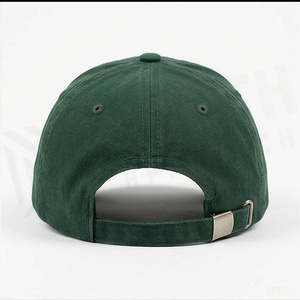 Gorra de Béisbol Verde de 6 Paneles, Ajustable, Unisex, Informal, de Algodón, Color Sólido, Estilo Lavado - Product Image 2