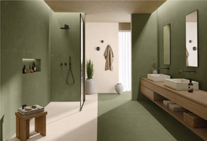 Azulejo premium de 600x1200 con textura de tela, que presenta texturas suaves y tonos neutros elegantes, diseñado para aportar calidez. - Product Image 3