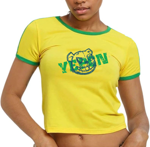 Custom logo Summer Candy Color Fitness <b>Y2K</b> t <b>Shirt</b> Slim Crop Tops High Quality Fashion Crop Top T <b>Shirt</b> for Women - Product Image 1
