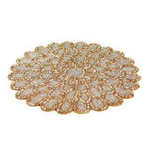 Juego de Manteles Individuales Florales de Cuentas de Vidrio Tejidos a Mano para Decoración de Mesa de Comedor, Bodas y Estilo Rústico - Product Image 2