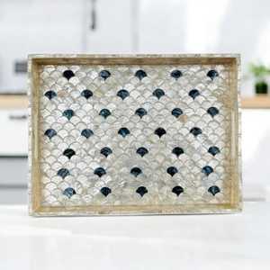 Bandeja de Madera con Incrustaciones de Madreperla, Diseño Temático Decorativo para Ramadán y Otras Ocasiones, Venta al Por Mayor Directo de Fábrica en India - Product Image 2