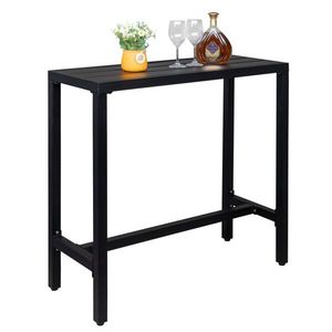Tavolo da Bar Moderno in Ferro e Legno da 40 Pollici con Manopola di Regolazione, Nero, Arredamento da Esterno per Casa, Hotel, Centro Commerciale, Adattabile per Soggiorno e Bar Domestico - Product Image 5