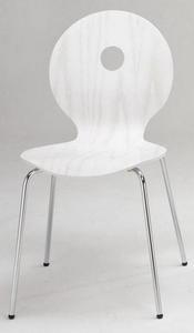 Modern White Plywood <b>Dining</b> <b>Chair</b> With Chrome Legs Minimalist Design <b>Stackable</b> Home Furniture - Product Image 1