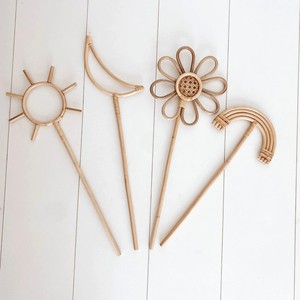 Fleur coeur lune étoile rotin fée baguettes magiques en gros naturel meilleure qualité baguette bâton enfants enfants tout-petits jouets - Product Image 5