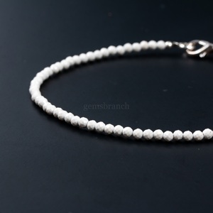 Natural White Howlite <b>Beaded</b> <b>Bracelet</b> Micro Faceted Round Gemstone <b>Bracelet</b> For Women Jewelry Healing Crystal Gift Handmade Bulk - Product Image 5