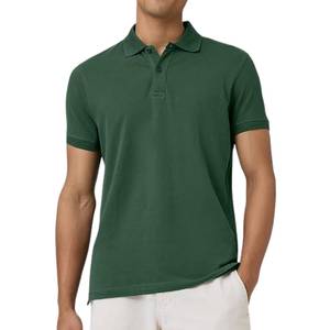 Polo de Manga Corta para Hombre, de Algodón, Color Sólido, Informal, Tejido Transpirable, Rojo y Negro - Product Image 4
