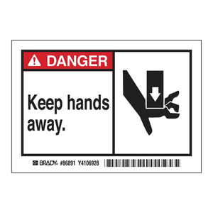 Étiquettes de danger autocollantes durables pour zones de sécurité industrielle - Avertissement en relief 'Ne pas s'approcher des mains' - Product Image 3