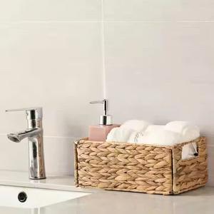 <b>Rectangular</b> makeup organizer tray made of water hyacinth, bathroom organizer tray. - Product Image 3