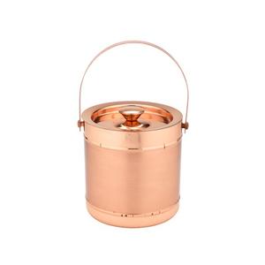 Cubo de Hielo de Lujo de Cobre y Acero Inoxidable con Tapa y Asa - Enfriador de Vino de Doble Pared Aislado para Bares, Hoteles y Suministros para Fiestas - Product Image 1