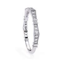Bague en Moissanite Or Rose, Coupe Ronde Brillante, Sertie Pavé, Certifiée IGI, Bijou de Mariage pour Cadeau de Mariage