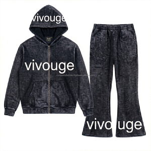 Ensemble de survêtement pour homme avec logo personnalisé, sweat à capuche et pantalon de jogging en molleton, fabrication ODM OEM, vente en gros, faible MOQ - Product Image 2