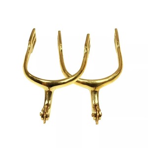 Étriers de roping western en cuivre doré pour l'équitation avec crochets de sangle réglables, épingles de selle par Advantage Impex Gold - Product Image 1