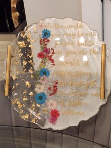 ถาดเรซิ่นอาร์ต ถาดเสิร์ฟแบบกำหนดเองสำหรับโต๊ะกาแฟ ของขวัญงานแต่งงาน - Product Image 3