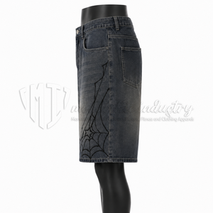 Pantalones Cortos Vaqueros de Mezclilla Lavada Estilo Vintage para Hombre, Holgados, hasta la Rodilla, Estilo Urbano, Ecológicos, Casuales - Product Image 5