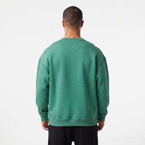 Sweat-shirt pour homme en gros, col rond oversize en coton de haute qualité, vert uni, pull décontracté pour l'automne - Product Image 3