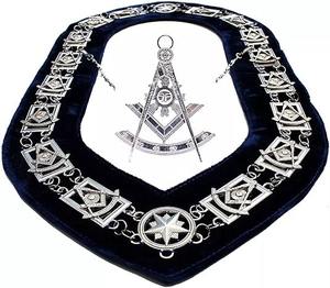 Collier de maître maçon en argent avec bijou offert - Collier de maçon en laiton, type chaîne à maillons - Product Image 4