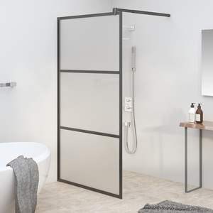Paroi de douche en verre ESG givré noir 45,3''x76,8'', élégante et durable, pour douche walk-in - Product Image 1
