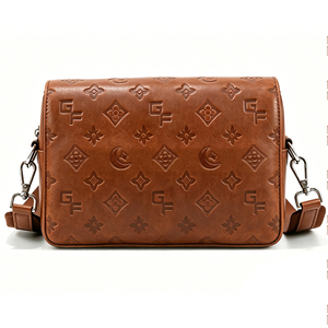 Sac bandoulière carré décontracté pour homme, personnalisé, de haute qualité, en cuir PU gaufré, imperméable, avec fermeture éclair - Product Image 3