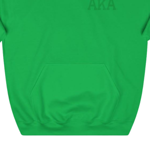 Sweat-shirt à capuche AKA Crest World Famous, vert Kelly, broderie ton sur ton, pull, vêtements grecs - Product Image 5