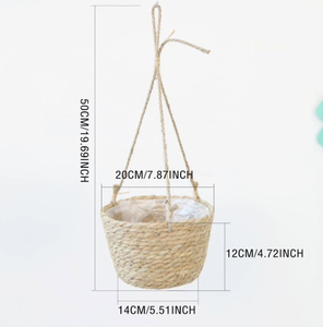 Vietnam Manufacturer Retro Style Water Hyacinth Floor Storage Pots Handles Handwoven Eco-Friendly - Product Image 3
