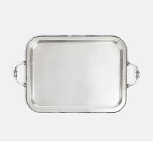 Rectangular Serving <b>Tray</b> Polished Metal Finish With Handles Dishwasher Safe Decorative Fruits <b>Snacks</b> <b>Tray</b> Silver <b>Tray</b> For Decor - Product Image 1