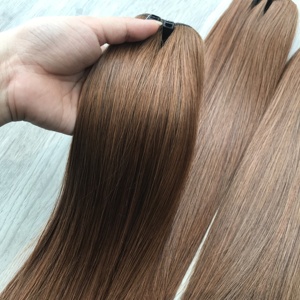 วิกต่อผมแท้แบบ100% ผมมนุษย์ติดหนังกำพร้าที่ด้านหน้าผมมนุษย์ทำจากกระดูกตรงความละเอียดสูงด้วยลูกไม้ตามธรรมชาติ - Product Image 2