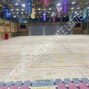 Suelo deportivo Sundek Sports System de madera para cancha de baloncesto interior con absorción de impactos - Product Image 6