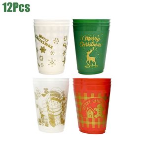 12 gobelets réutilisables en plastique de 16 oz à motifs de bonhomme en pain d'épices, de Père Noël et de renne, gobelets à boissons de Noël pour la bière, le café, les fournitures - Product Image 3